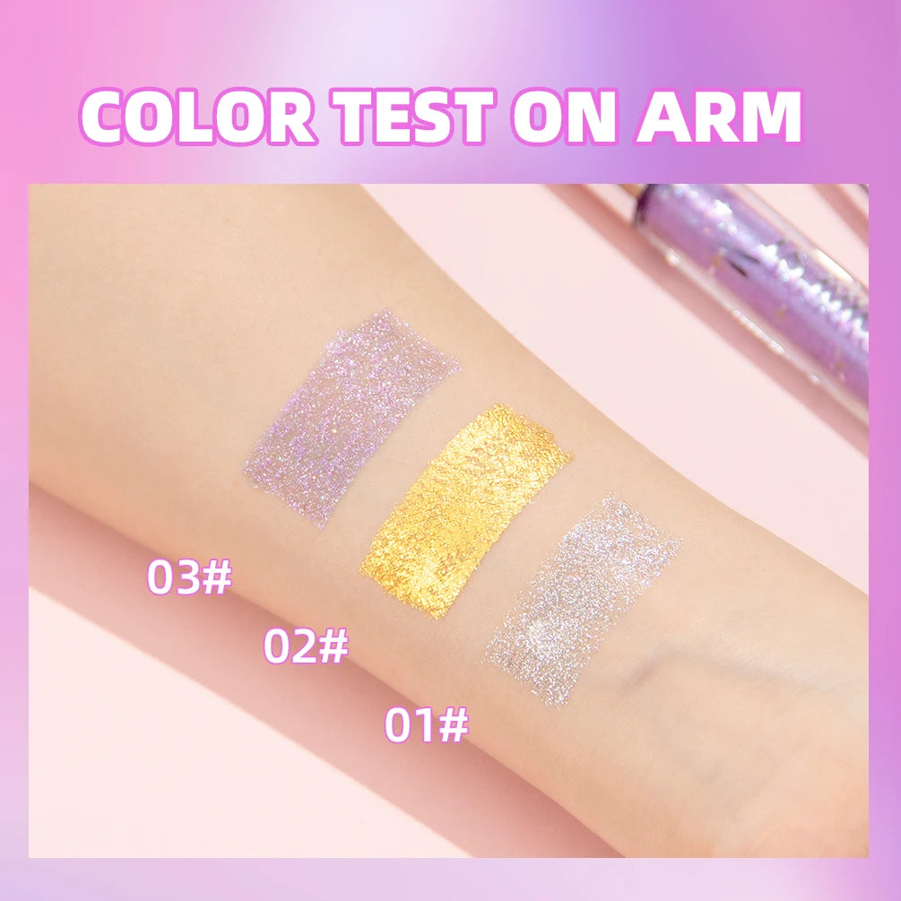 QiBest Glitter Mascara Silver Gold Purple – Waterproof 3 Colors