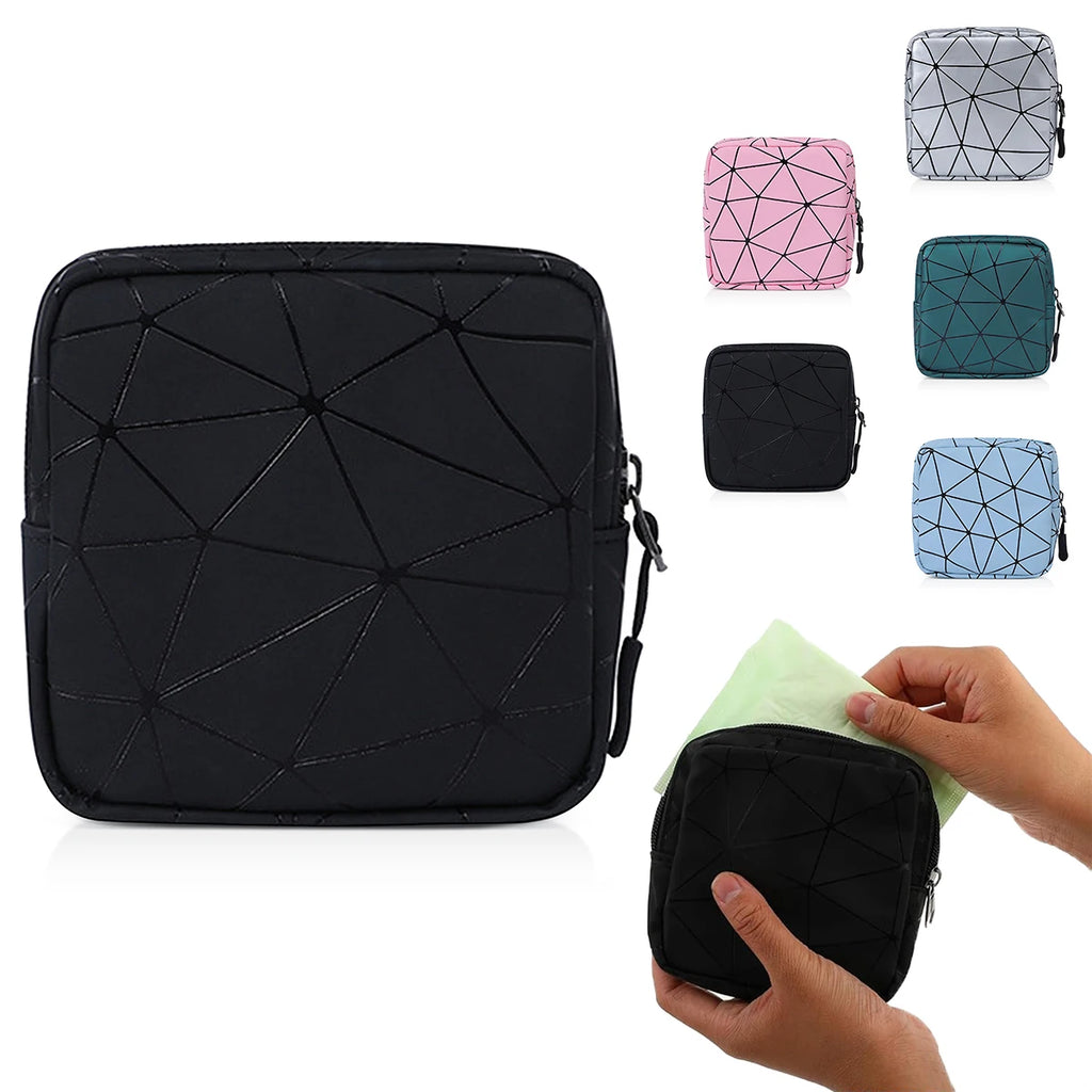 Women Period Pouch Sanitary Bag Makeup Mini Discreet Zipper Organizer Tampon Pad Purse Travel School Storage Essentials Oasis Select