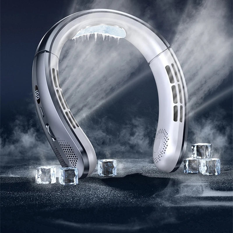 URGGU Bladeless Neck Fan – 100 Speeds, Digital Display