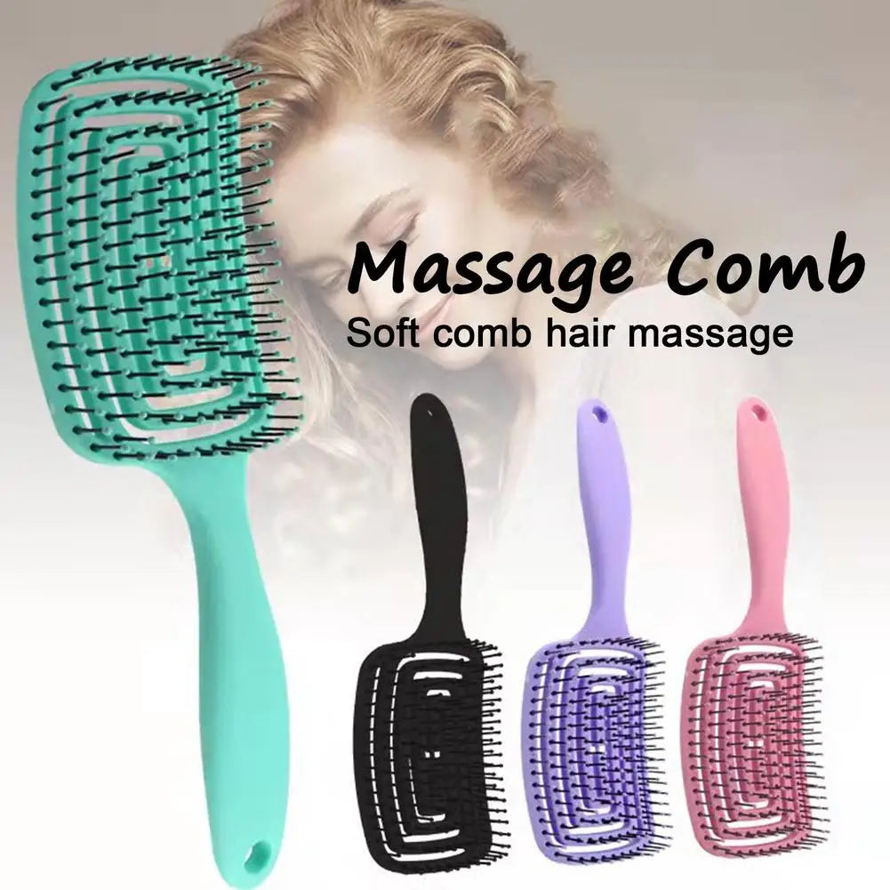 Hollow Curved Detangling Brush – Volumizing Scalp Massage Comb Detangling Hair Brush Oasis Select