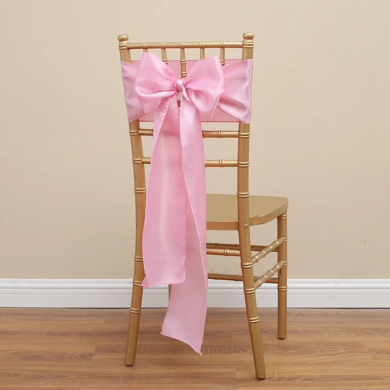 17 x 275 cm Chair Cover Bow Chair Sash Chair Ribbon for Wedding Party Event Banquet Chair Decoration Oasis Select Pink
