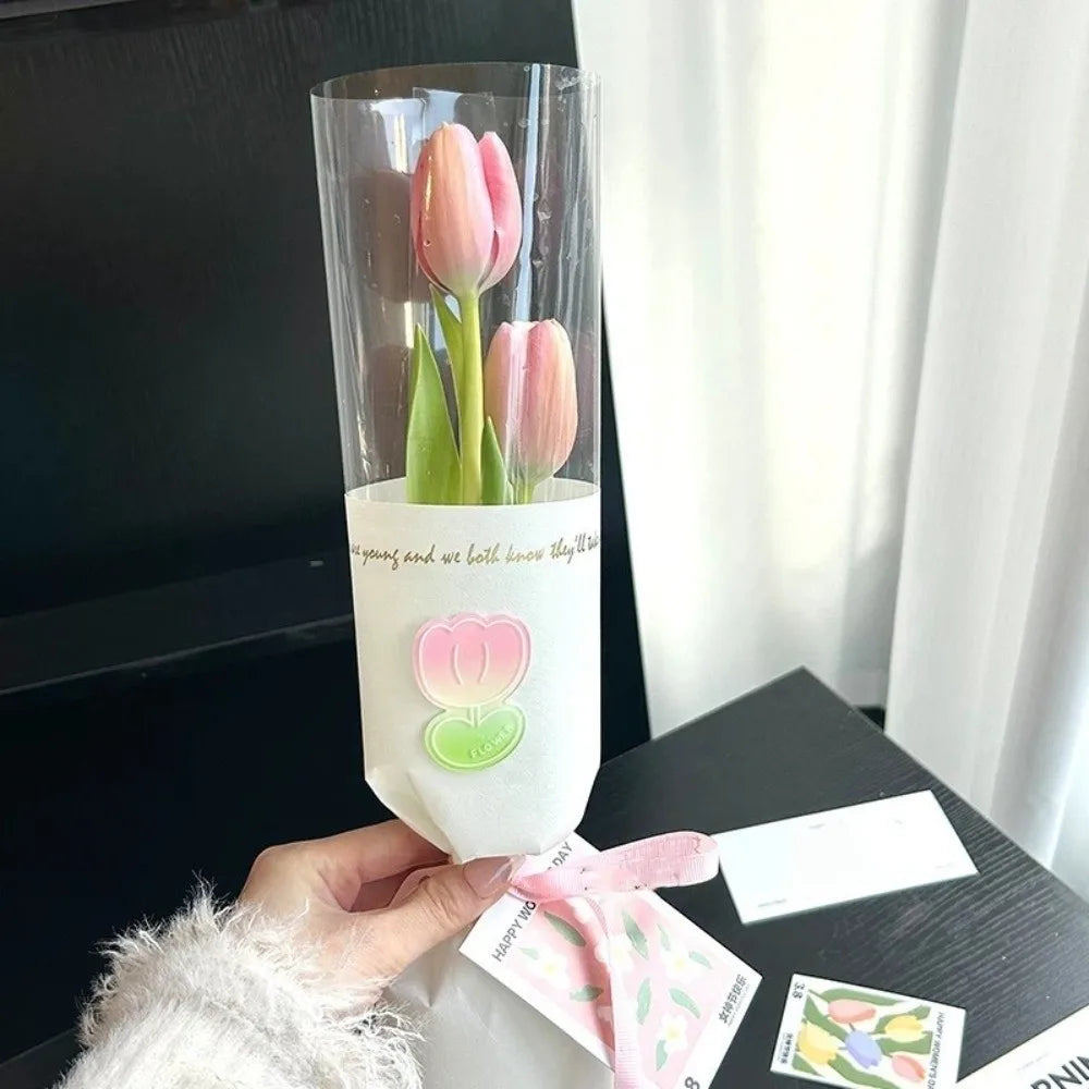 20-Pack Waterproof Single Flower Wrapping Bags | Clear Bouquet
