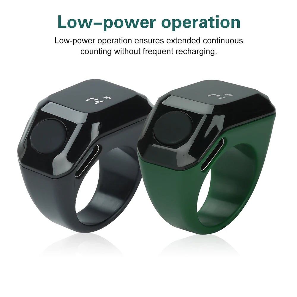 Digital Ring Counter Bluetooth APP Control OLED Display Silent Touch Type-C Rechargeable Muslims Zikr Ring Prayer Finger Counter Oasis Select