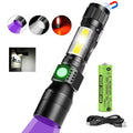 UV Light High Power Led Flashlight USB Rechargeable Camping Lantern Pets Urine Stains Black Light Led Ultraviolet Torch Lamp Oasis Select 1PC-2000mah ZOOM