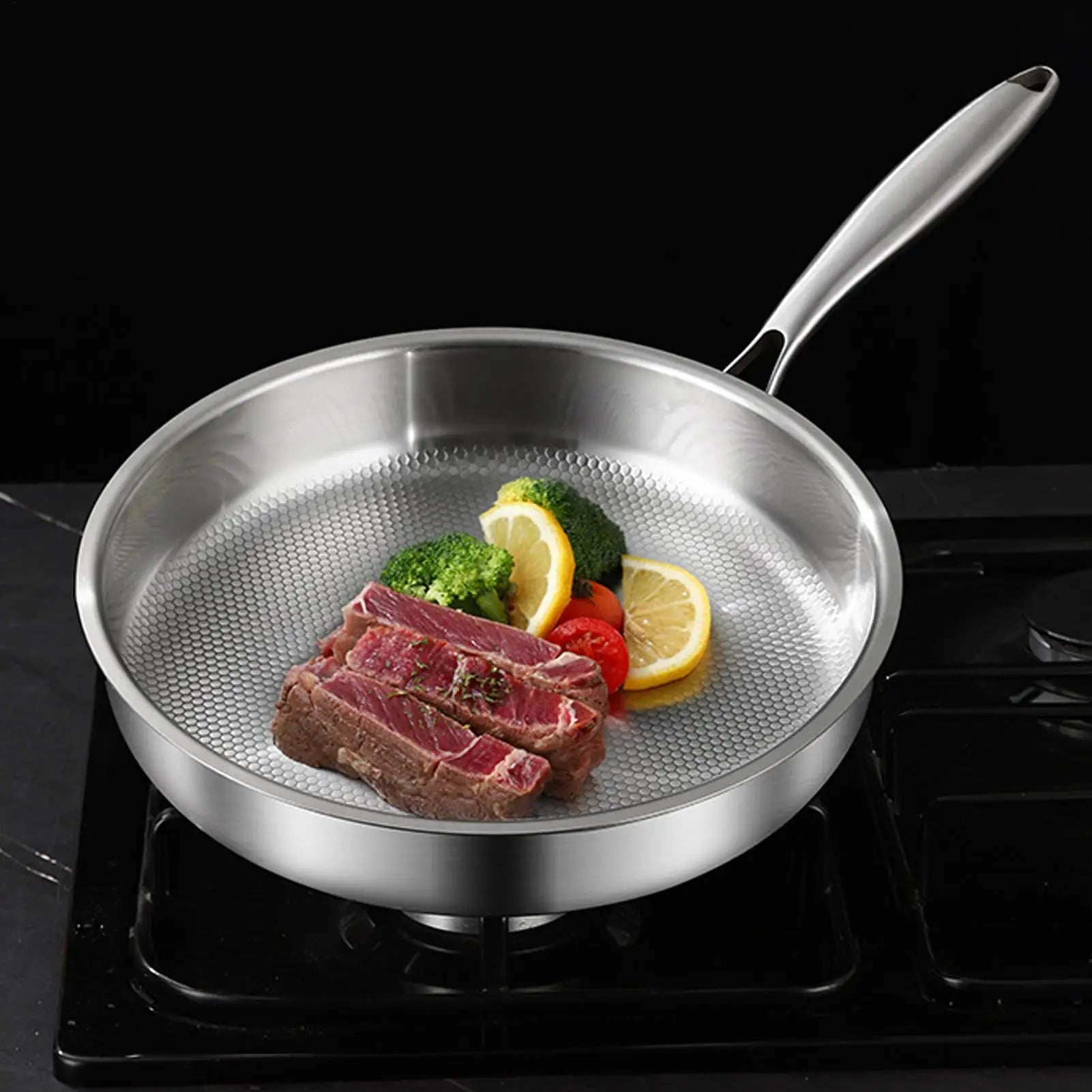 Nonstick Frying Pan with Lid Nonstick Frying Pan Skillet Titanium Alloy Cookware Pots with Lid Kitchen Supplies for Home Oasis Select
