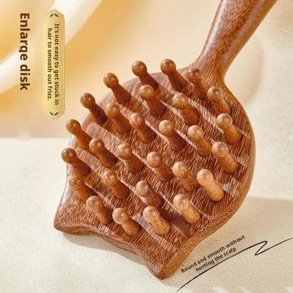 Sandalwood Wide Tooth Scalp Massage Comb – Guasha Hair Care Scalp Massage Comb Oasis Select