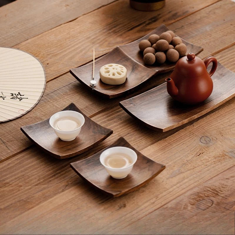 Chinese North American Walnut Dry Fruit Plate Nut Candy Dish Tea Table Zen Tea Coaster Fruit Pastry Dessert Plate Oasis Select