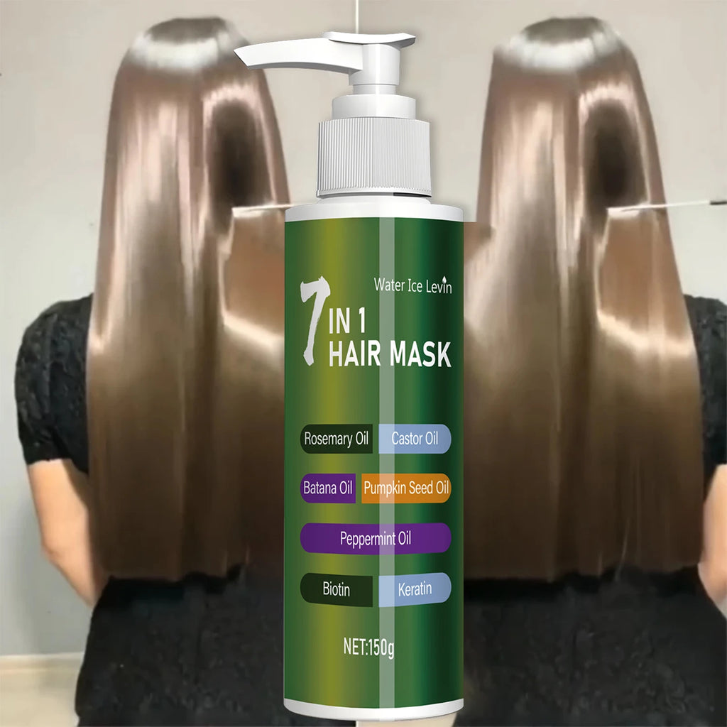 7-in-1 Deep Care Hair Mask to Prevent Breakage and Soften Dry Hair, Rich in Rosemary Oil, Castor Oil, and Biotin Keratin Oasis Select