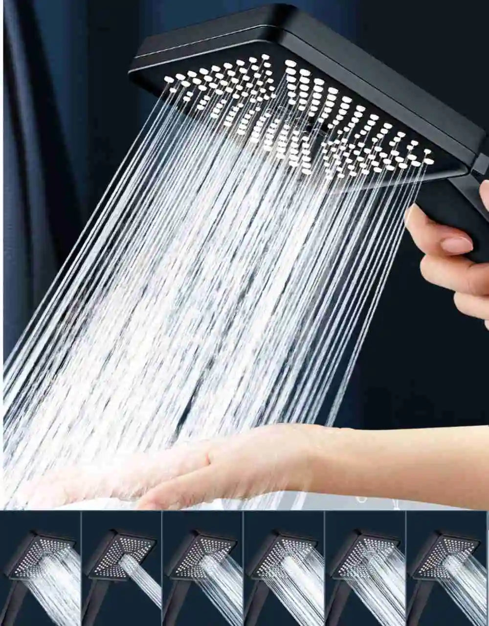 6 Mode Adjustable Rainfall Shower Large Flow Showerhead High Pressure Water Saving Shower Mixer Set Bathroom Accessories New Oasis Select