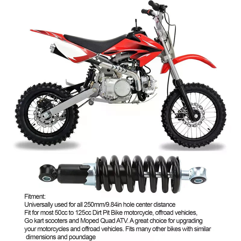 240/250/260/270/290mm Motorcycle Shock Absorber Suspension Protection Rear Shocker Absorbers 1200LBS Dirt Bikes Not Hydraulic Oasis Select