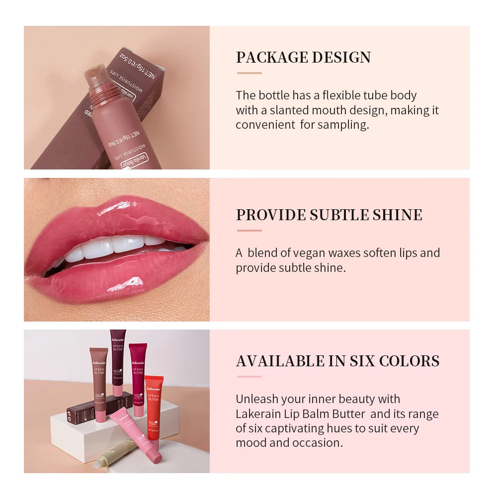 Lakerain Hose Butter Lip Balm Moisturizing Long Lasting Nourishment Daily Care Vanilla Flavour Lip Balm Smoothing Lip Makeup Oasis Select
