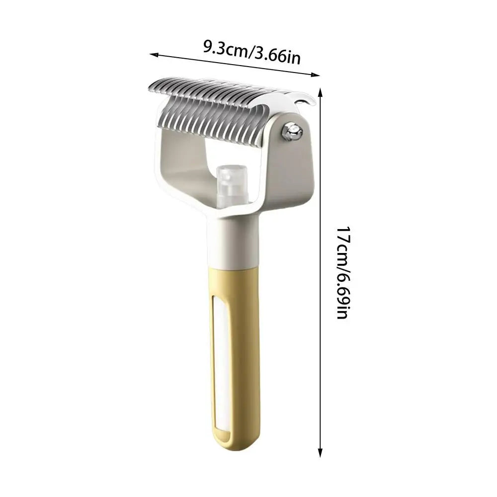 Pet Deshedding Brush Dog Cat Grooming Tool Hair Remover Undercoat Knot Cutter Comb Hair Brush Bathing Shower Pet Supplies Oasis Select Yellow