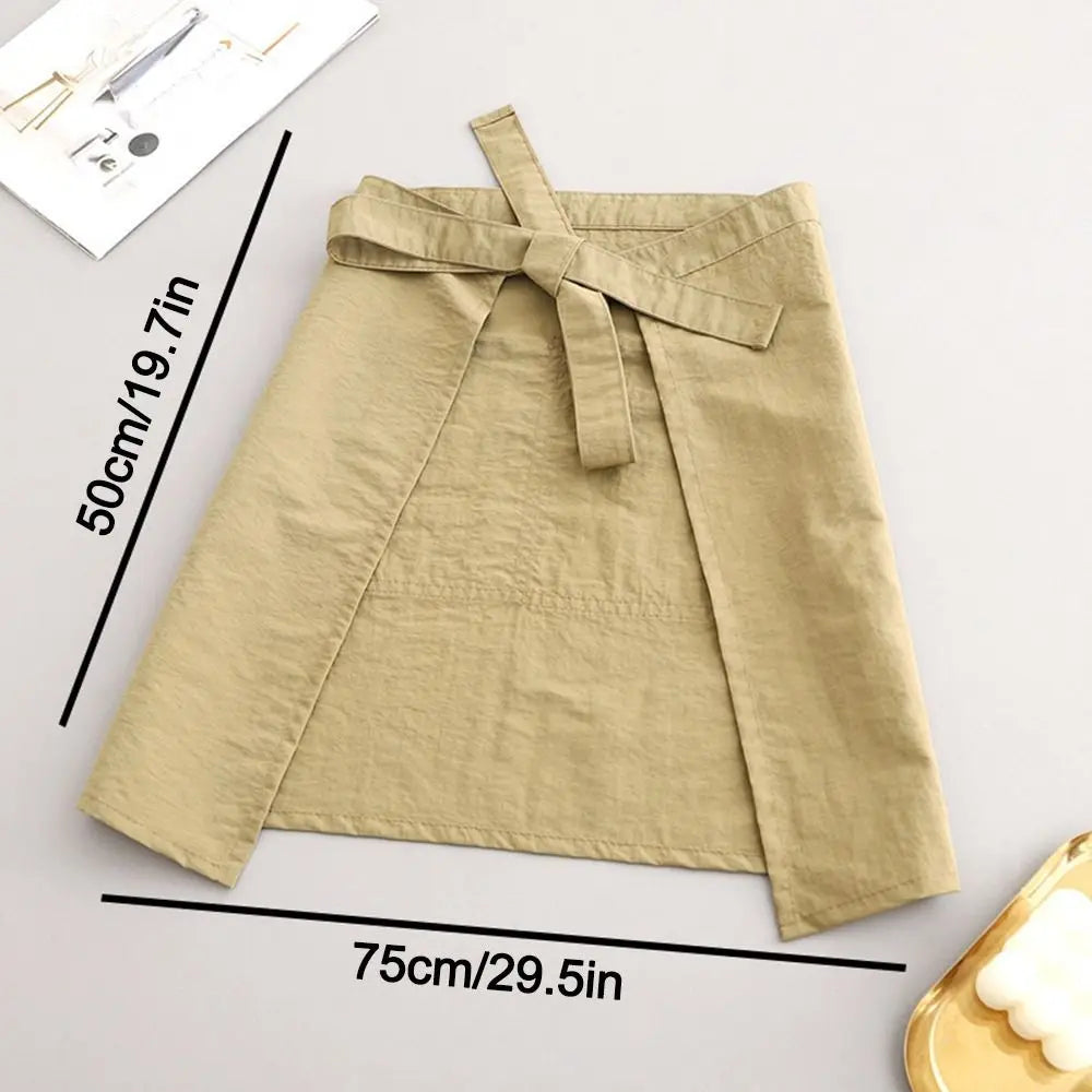 Waterproof Kitchen Apron Half Waist Anti-fouling Oil-proof Cooking Baking Bibs Cooking Smock for Barber Coffee Shop Catering Oasis Select
