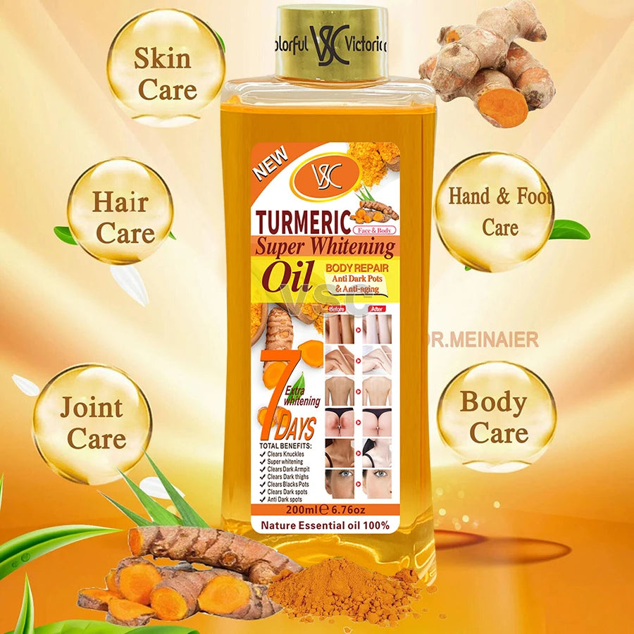 Turmeric essential oil facial body massage oil moisturizing diffuser aromatherapy nourishing smooth body facial skin care 200ml Oasis Select