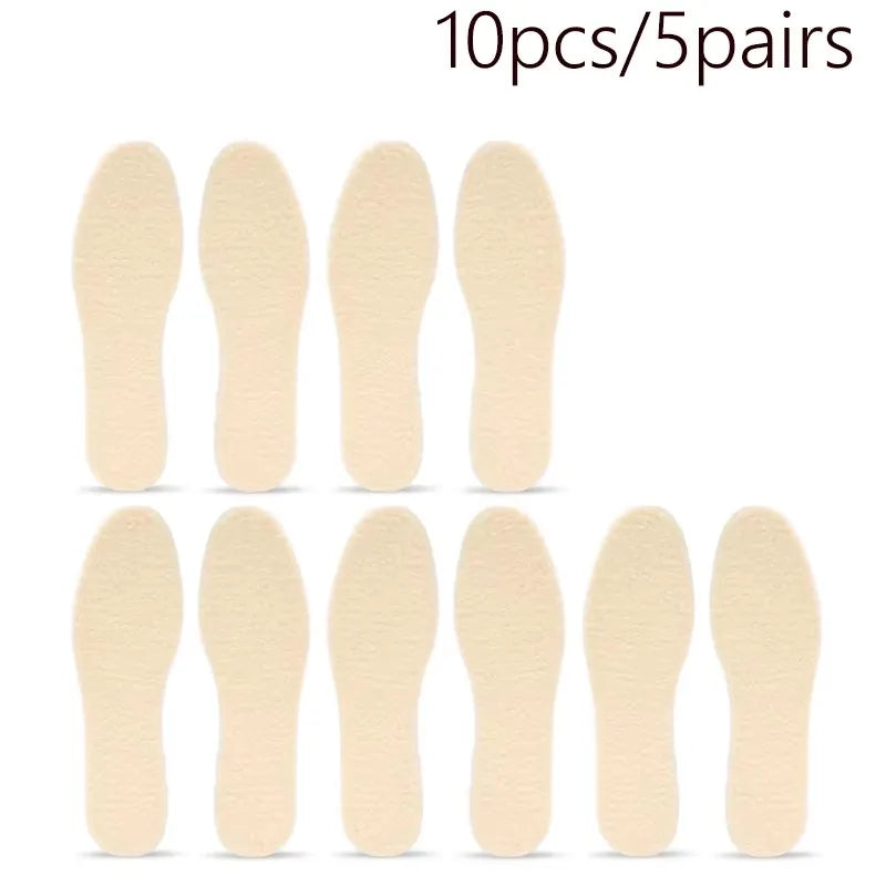 1-6pair Lamb Fleece Insoles Men Women Winter Keep Warm Insole Soft Wool Thicken Shoepad Cashmere Shoes Insert Thermal Shoe Pads Oasis Select 5pair 41-42