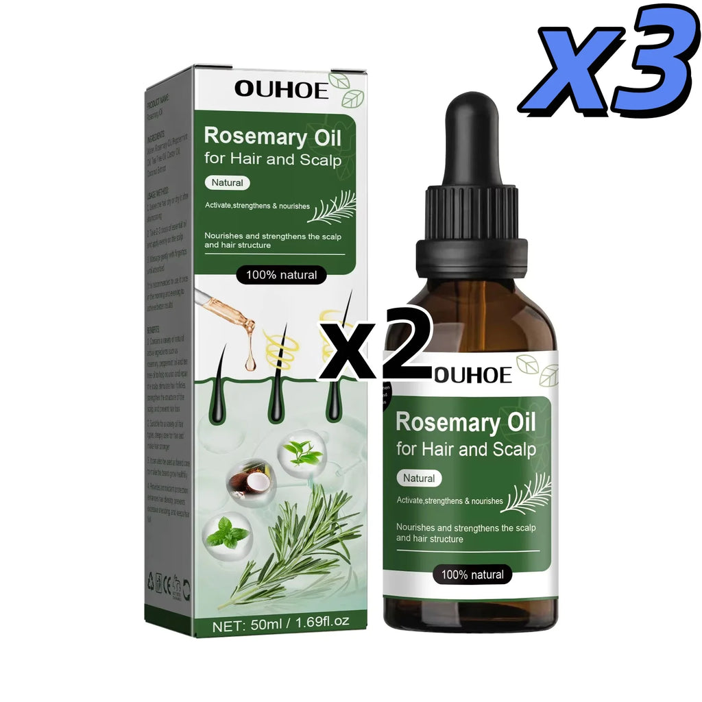 Rosemary Oil for Hair Growth 50ml Essential Oil Growing Hair Beauty Hair Care Prevents Hair Loss Promotes Healthy Hair Growth Oasis Select 3 x 50ml