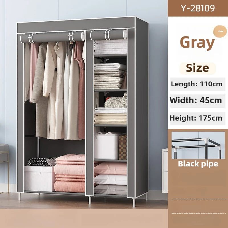 Multi-functional Simple wardrobe storage Firm and durable storage Stylish, simple and mical non-woven wardrobe Durable Oasis Select grey