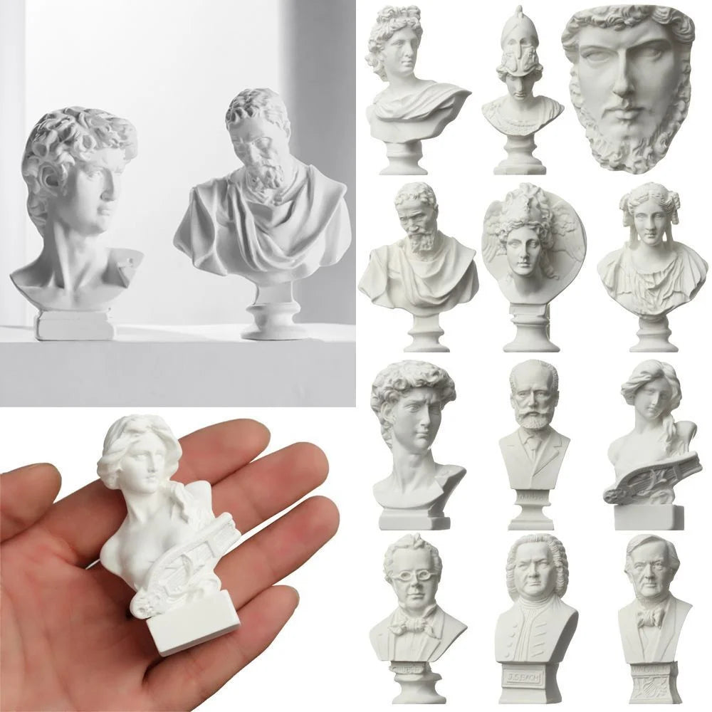 Nordic Style Gypsum Portraits Plaster Bust Statue Greek Mythology Figurine Famous Sculpture Desktop Ornament Drawing Practice Oasis Select