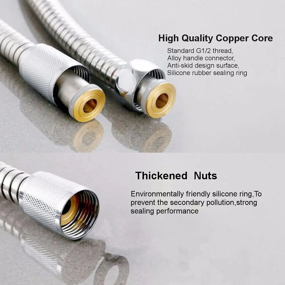 Replacement Handheld Shower Head Hose Anti-twist Stainless Steel Shower Extension Tube Titanium Gold High Pressure Oasis Select