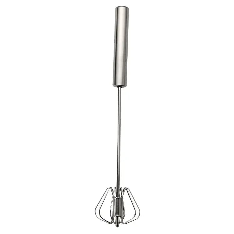 Kitchen Stainless Steel Whisk Creamer Semi-automatic Rotary Whisk Beech Wood Vase Handle Hand Mixer G041 Oasis Select 14 inch