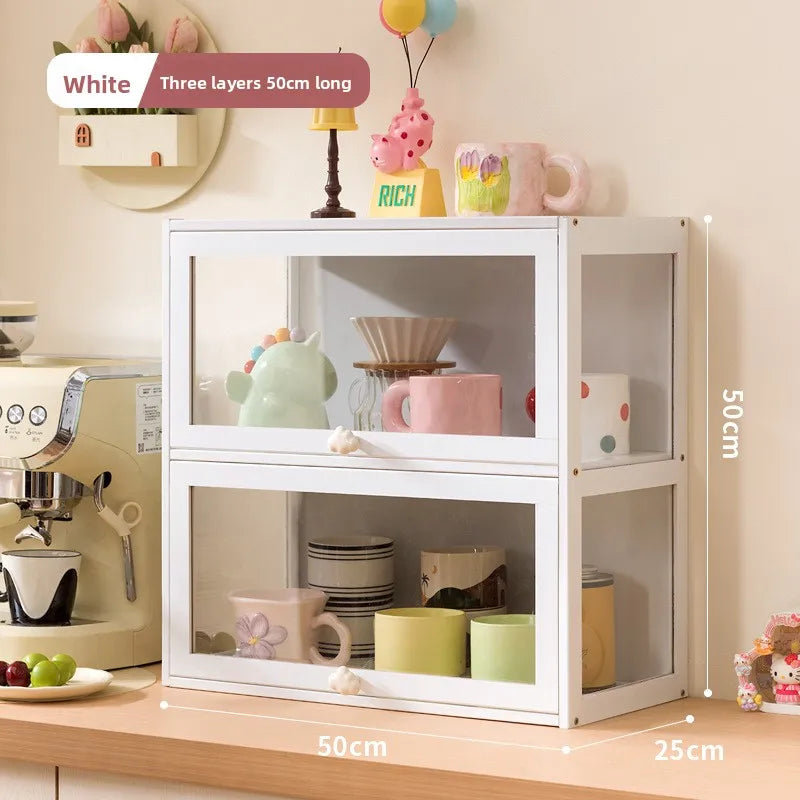 Showcase Figure Lego Showcase Up to building block Storage box Household toy model Storage rack Display shelf Oasis Select White double door 50