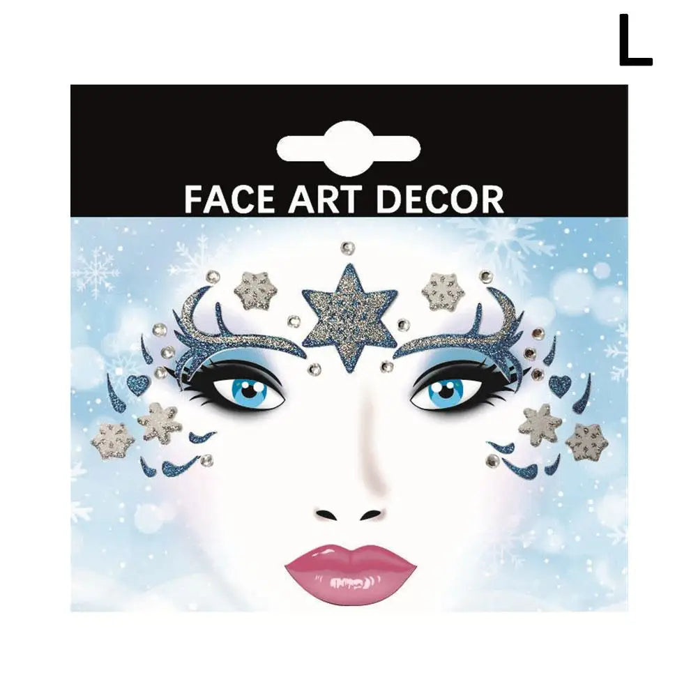 Halloween Theme Face Jewels Rhinestones Temporary Crystal Stickers Face Gems Self- Adhesive Glitter Jewel Tattoo Sticker Makeup Oasis Select L