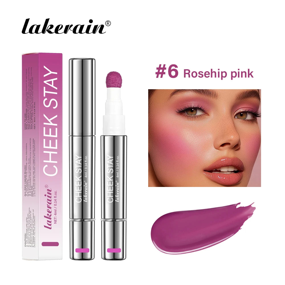 6 Colors Liquid Sponge Cheek Blusher Face Highlighter Long Lasting Natural Skin Tint Face Blush Sponge Wand For Cheek Makeup Oasis Select 06 rosehip pink