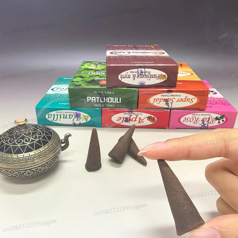6 Boxes Tower Incense Cones Mahendra Rose Lavender Aromatherapy for Smoke Odor Remover Anxiety Relief Meditation Fragrance Oasis Select