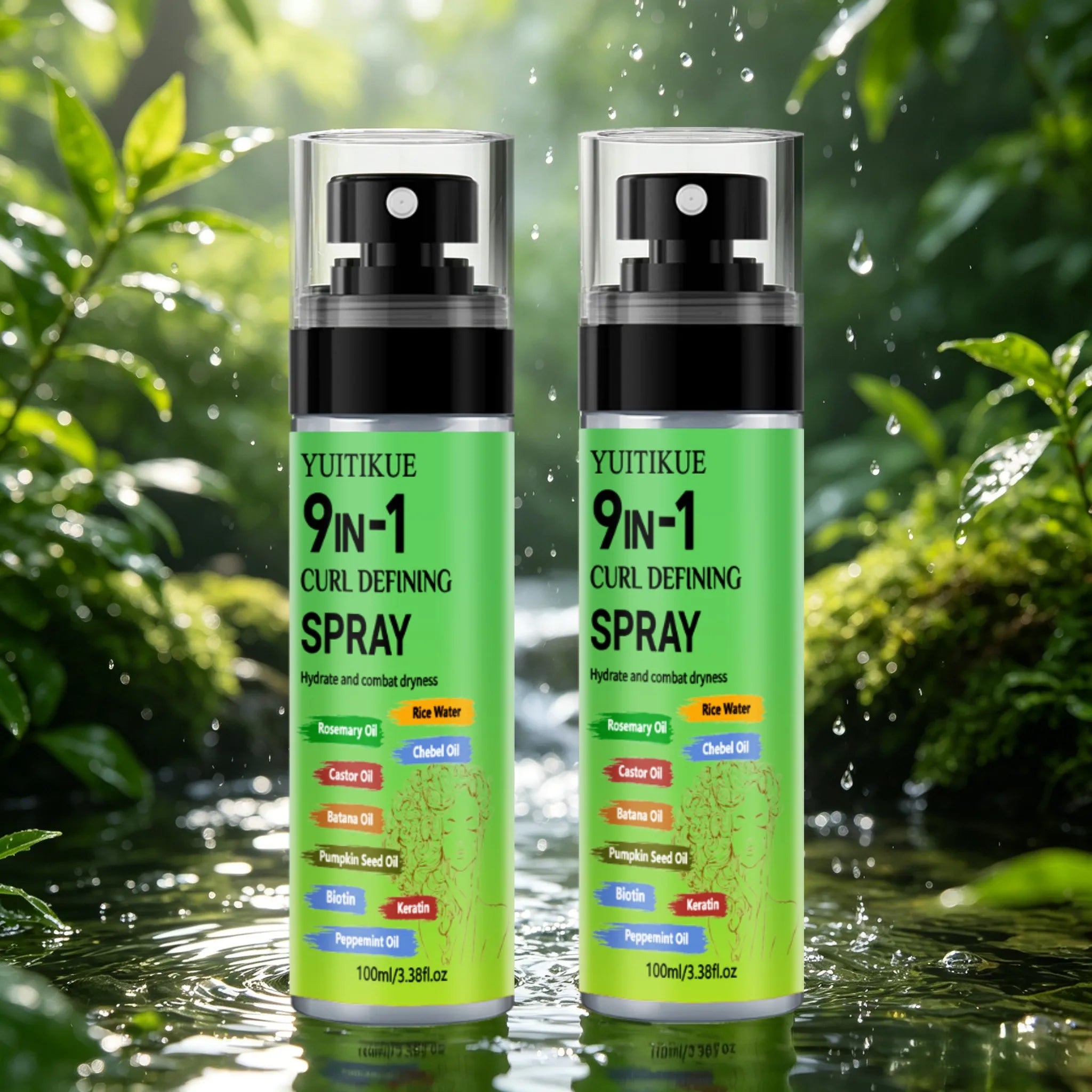 YUITIKUE Anti-Frizz Curl Enhancer Spray – Keratin & Biotin