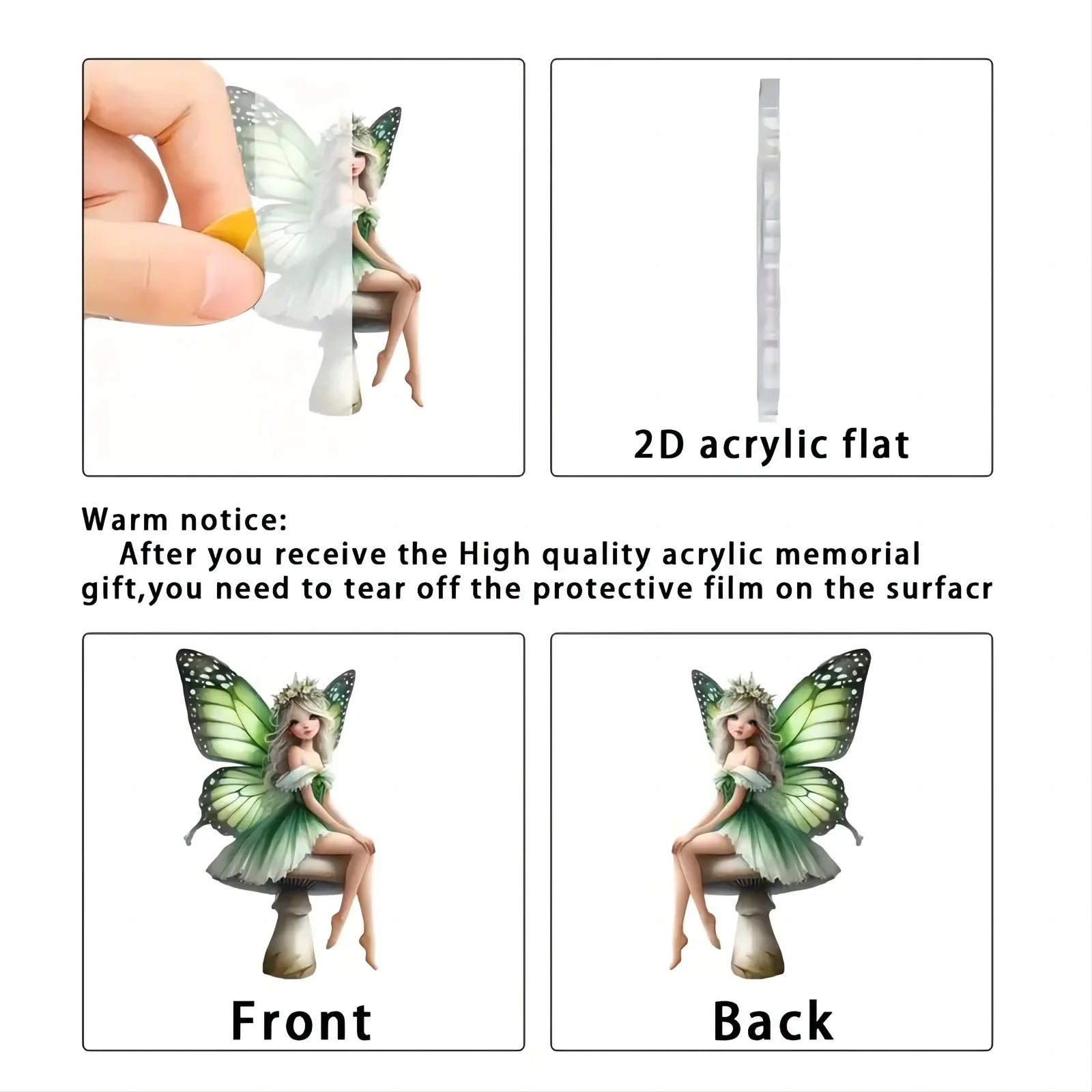 Acrylic Elf & Butterfly Fairy Pendant – Bag, Car & Home Décor