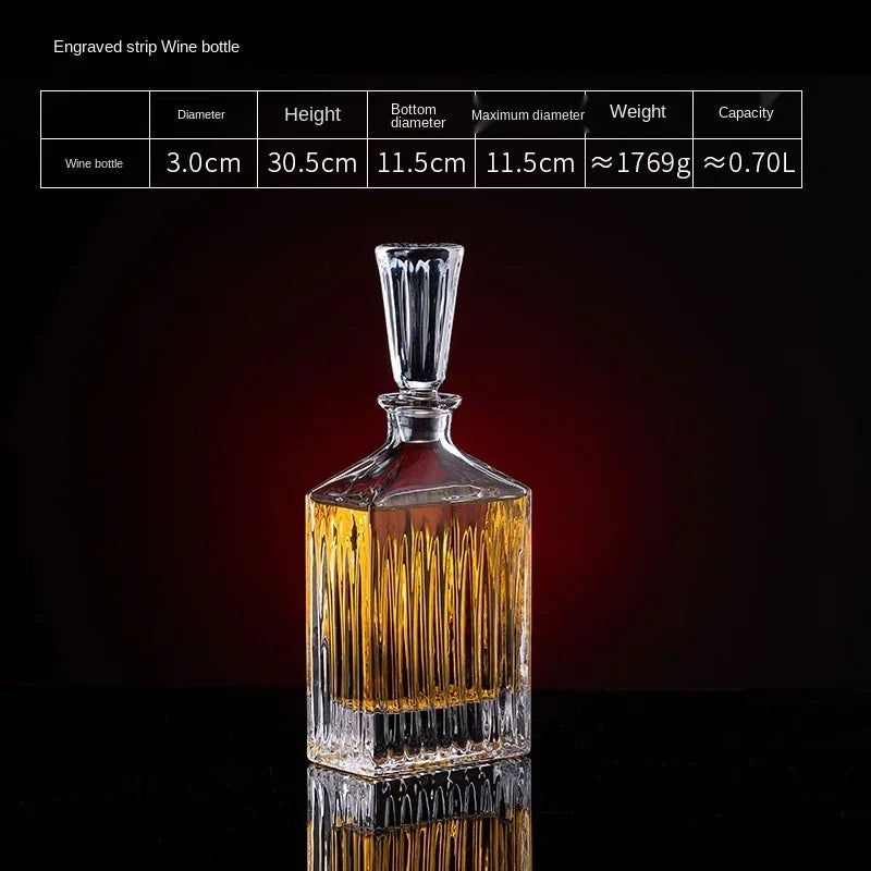 European thickened whiskey glass set large foreign wine glass crystal glass wine bottle creative wine set Oasis Select Carved wine bottle