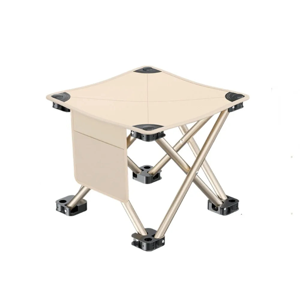 Large Size Folding Camping Stool Ultralight Side Pocket Portable Stool High Load Bearing with Carrying Bag Camping Seat Picnic Oasis Select Khaki