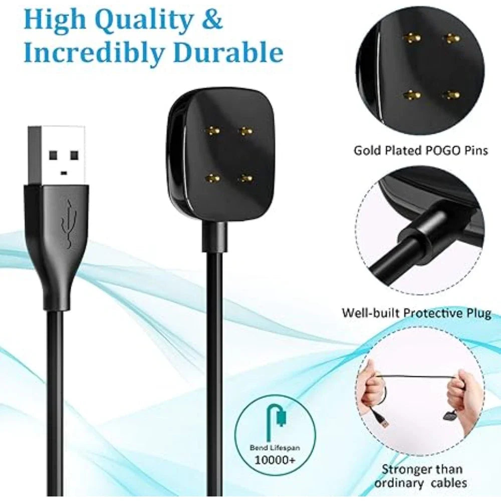 Fitbit Sense 2 / Versa 4 / Versa 3 USB Charger Cable 3.3ft Smartwatch Charger Cable Oasis Select