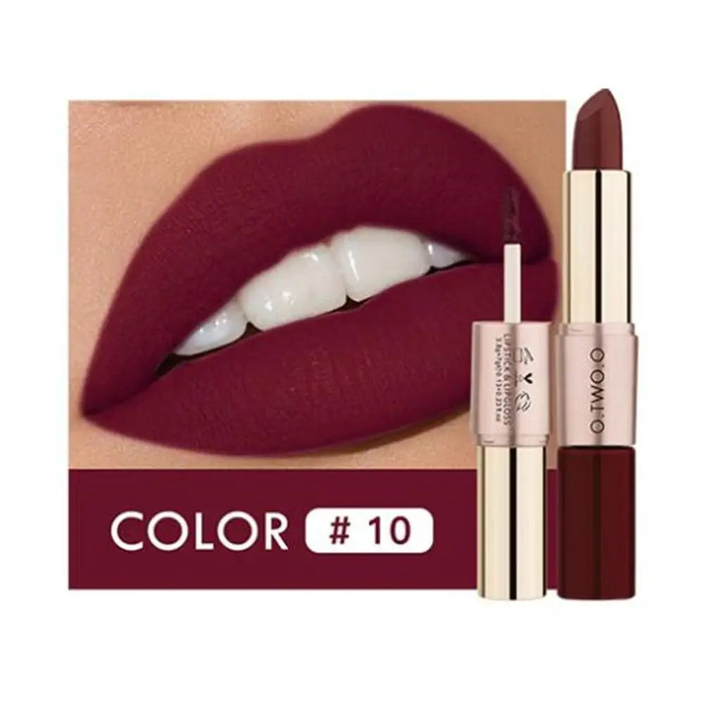 O.TWO.O 2-in-1 Matte Lipstick & Lip Gloss – 12 Colors