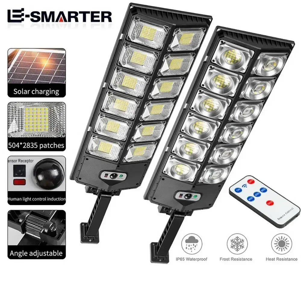 Outdoor Solar LED Lights Waterproof 8000 Lm Super Bright Wall Lamp With Motion Sensor Remote Control Garden Street Light Oasis Select
