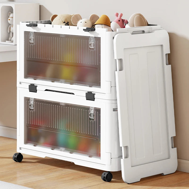 Foldable Toy Storage Box with Wheels, Dustproof Organizer for Bedroom/Study/Living Room/Toy Room – Moisture-Resistant Oasis Select