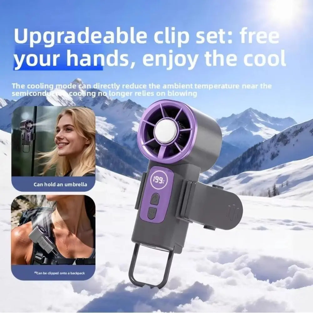 199 Speeds TEC Cooling Handheld Fan USB Charging High-speed Rechargeable Mini Fan Long Battery Life Quiet Portable Handheld Fan Oasis Select