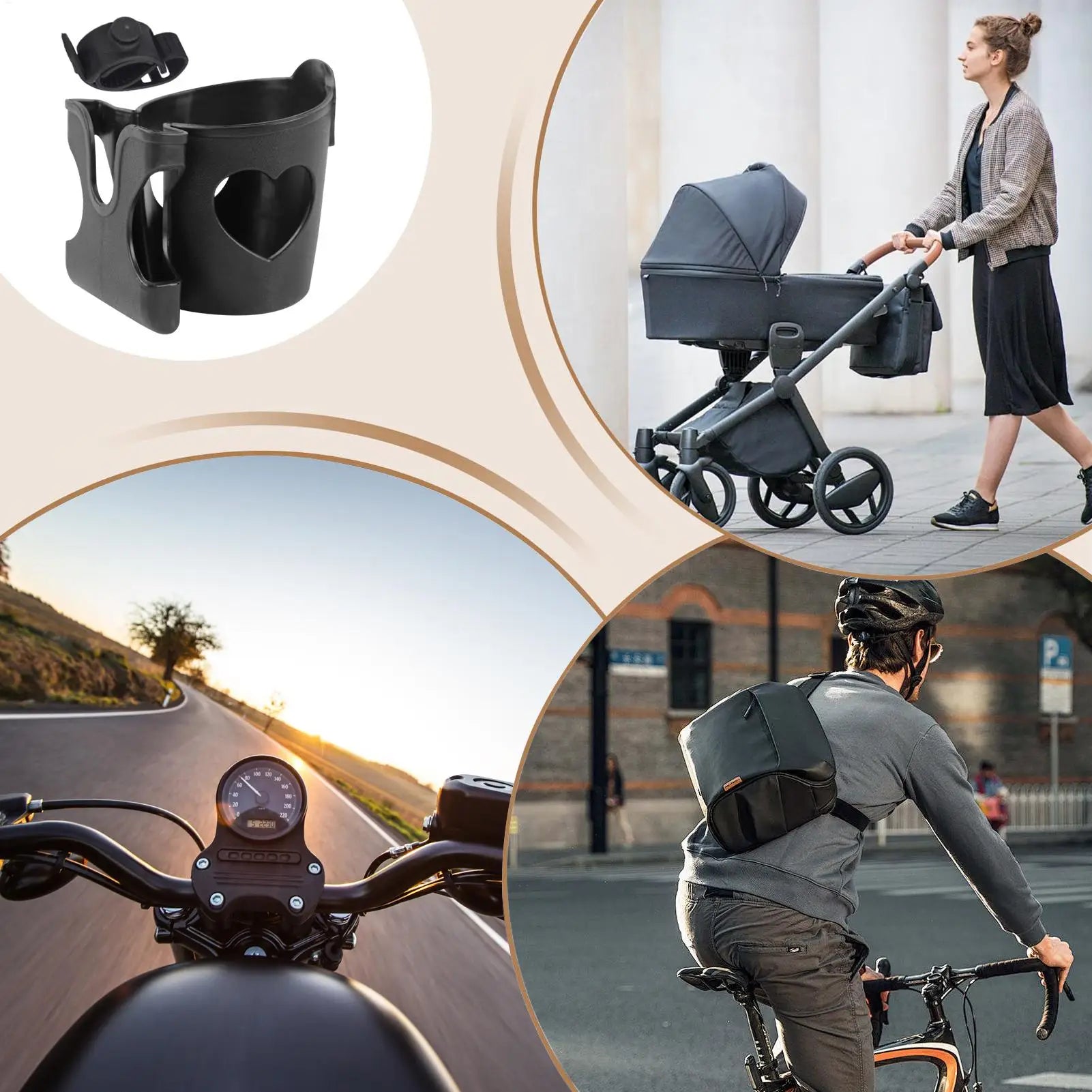 Universal Baby Stroller Cup Holder with Phone Stand Drink Holder Cup for Pram, Bike, Motorcycle, Wheelchair Oasis Select