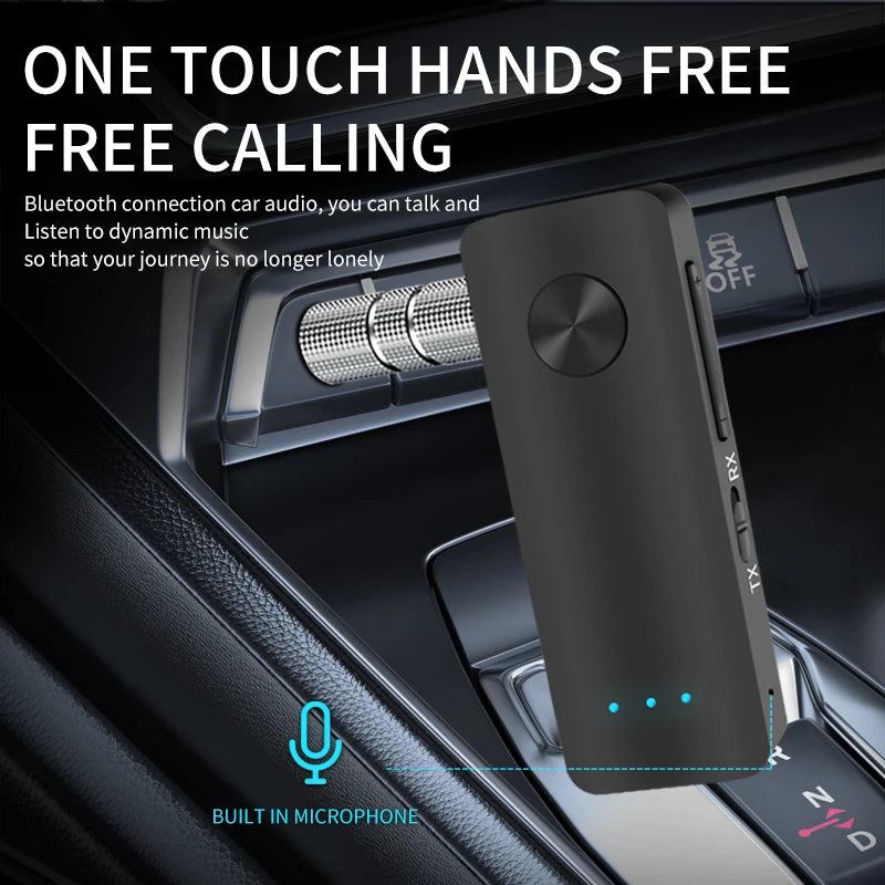 2 In 1 Bluetooth 5.4 Audio Receiver Transmitter Hifi Stereo Wireless Adapter 3.5MM AUX With Mic For Car Airplane TV PC Speaker Oasis Select