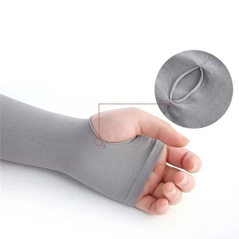 1/2pair Ice Silk Sun Protection Cuffs Gloves Sun Protection UV Protection Hand Protection Cover Anti Slip Summer Outdoor Cycling Oasis Select