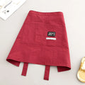 Waterproof Kitchen Apron Half Waist Anti-fouling Oil-proof Cooking Baking Bibs Cooking Smock for Barber Coffee Shop Catering Oasis Select Red