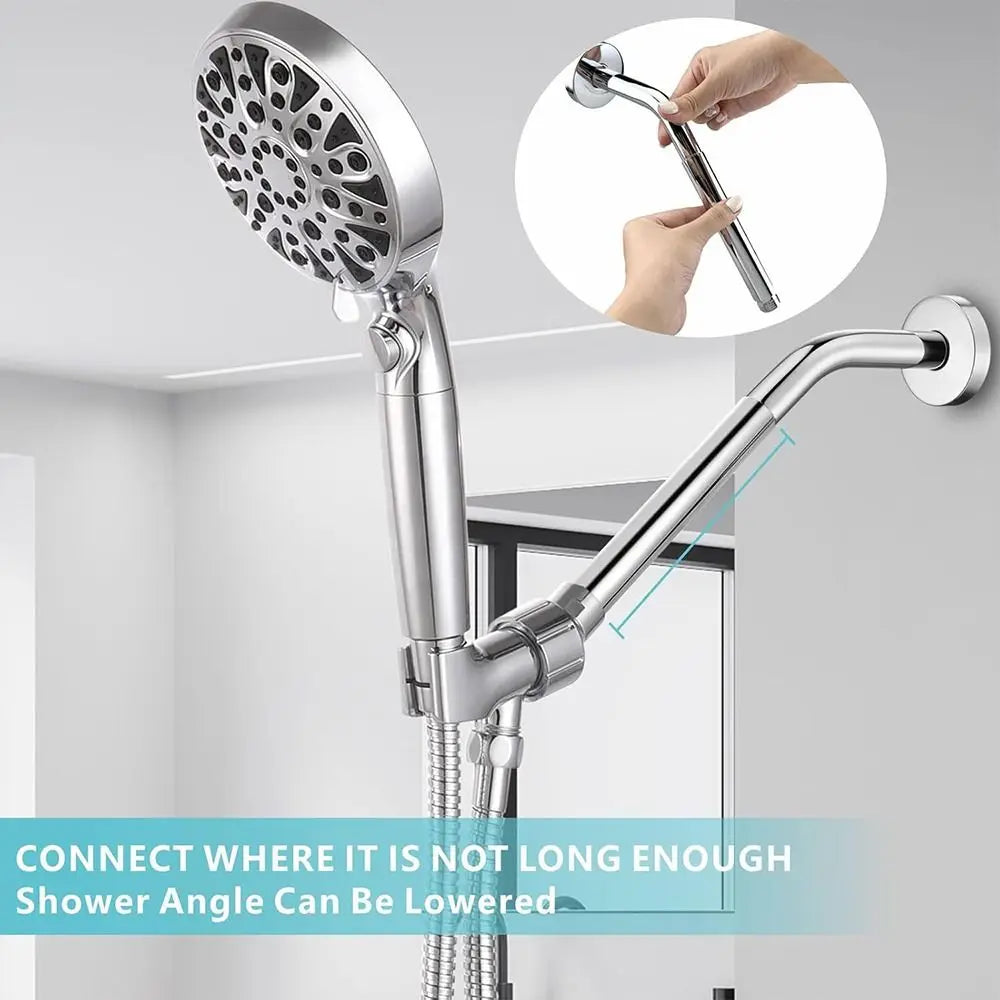 New Stainless Steel Shower Extension Rod Round 30cm Shower Bracket Extension Tube Oasis Select