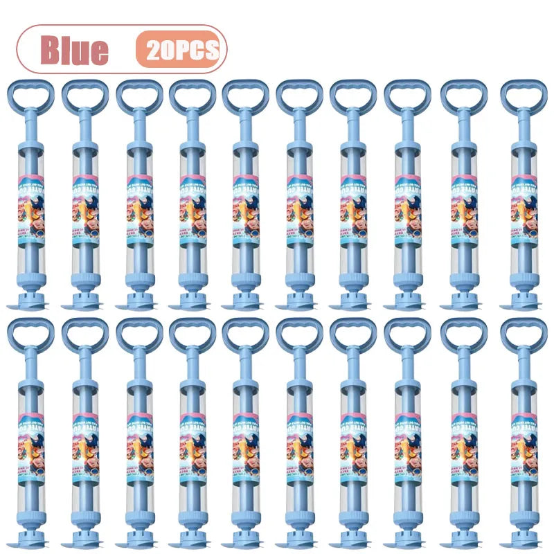 Large Capacity Double Nozzle Water Spray Toy for Kids Water Fight Splash Blaster Pull String Outdoor Summer Beach Play Oasis Select Blue-20PCS