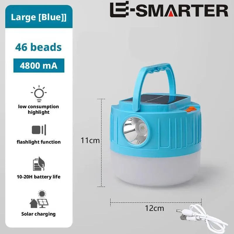 Led Emergency Camping Light, Solar Charging 2-In-1 Flashlight, Outdoor Adventure Camping Light Oasis Select ST125 big blue