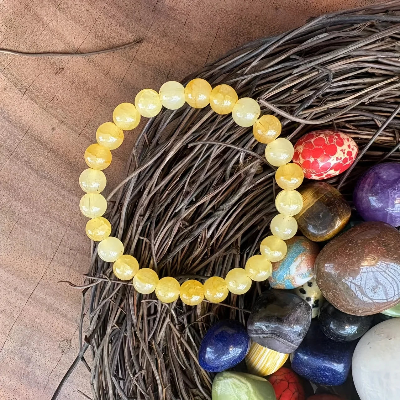 Vintage Bracelet Stone Beads To Attract Abundance Wealth Prosperity Unisex Spiritual Jewelry Gift for Men Women Oasis Select