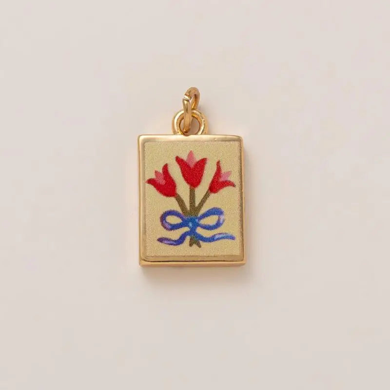 Simple And Versatile Color Blocking Butterfly Love Flower Diy Pendant Accessories Gold-Plated Color Preservation Oasis Select A38
