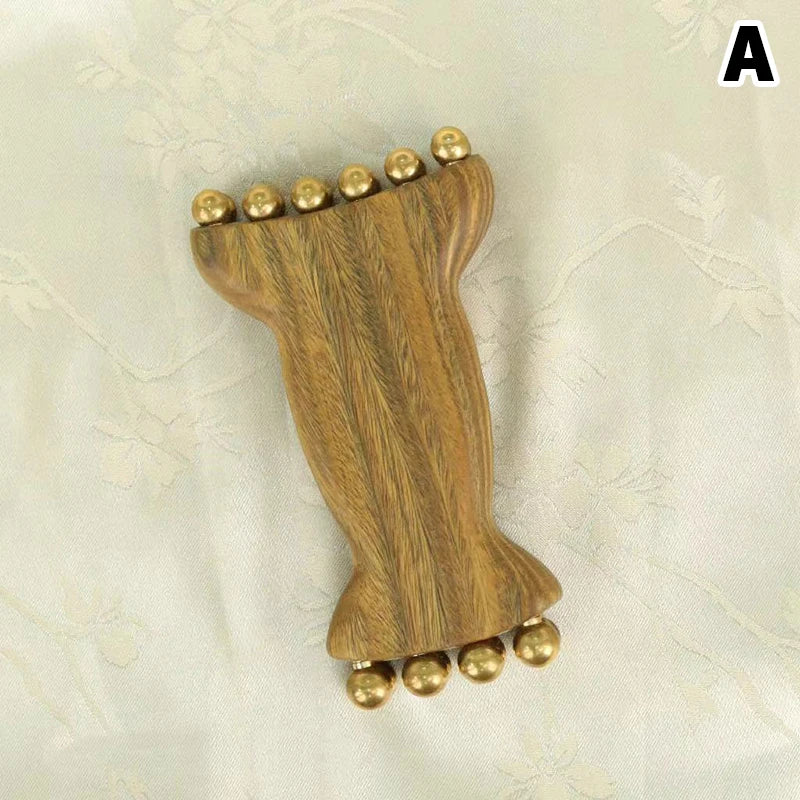 Brass Gold Bead Facial Fascia Lifting Tool Cheek Beauty Massage Gua Sha Lymphatic Drainage Massager Trigger Point Relaxation Oasis Select A