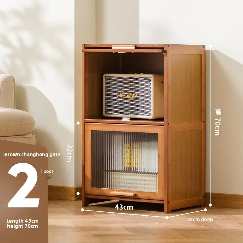 with door dustproof floor rack children's book cabinet household living room multi-layer storage cabinet storage display cabinet Oasis Select 43 long two doors