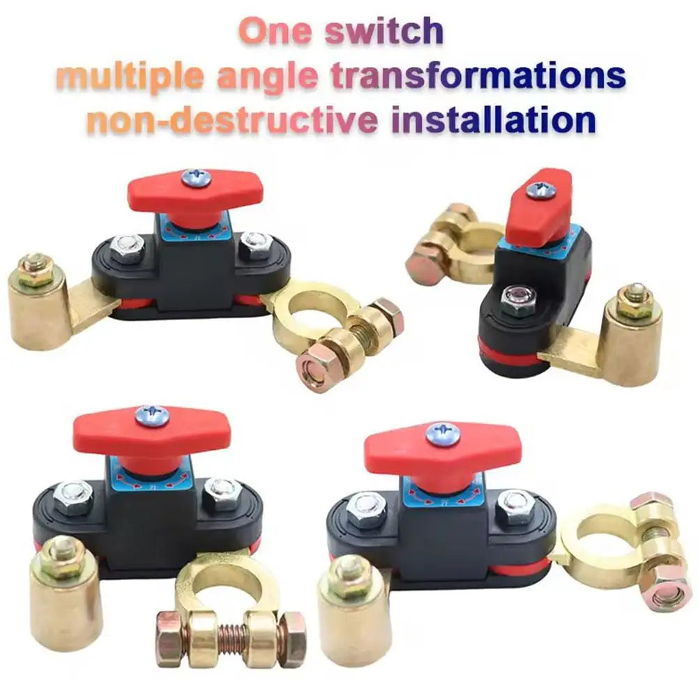 12V-24V Car Battery Disconnect Switch Car Double-sided rotation Anti-Leakage Switch Isolator Bidirectional Joint For Cars Truck Oasis Select