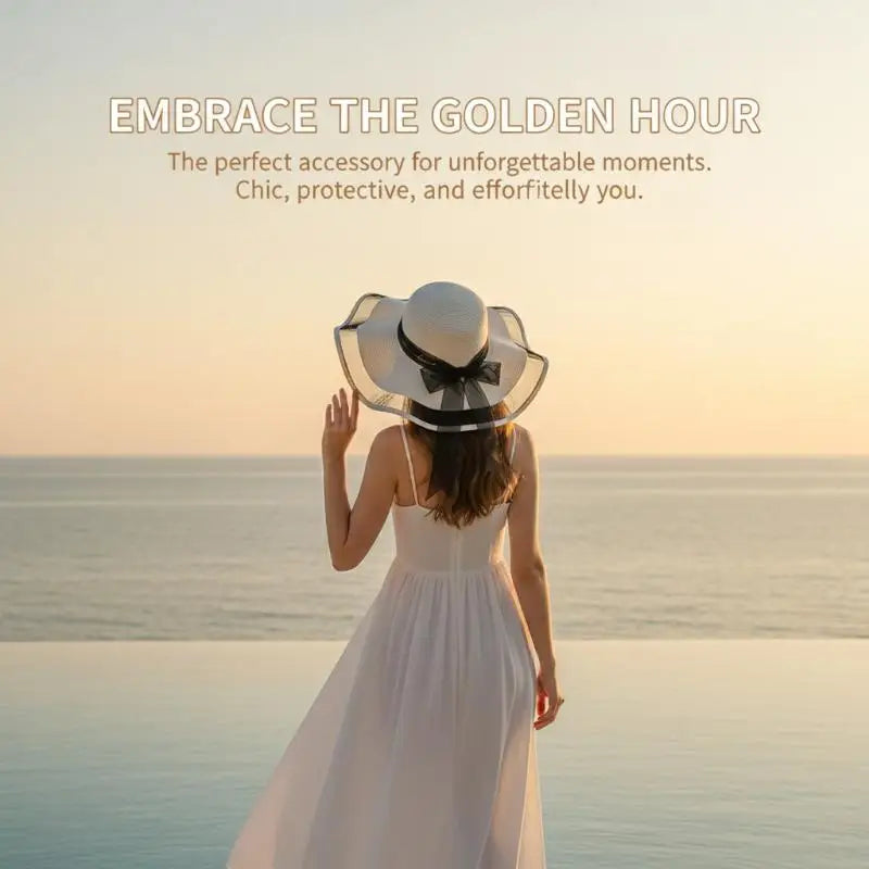 Summer Sun Hat Women Wide Brim UV Protection Fashion Sunshade Breathable Floppy Hat for Outdoor Travel Beach Oasis Select